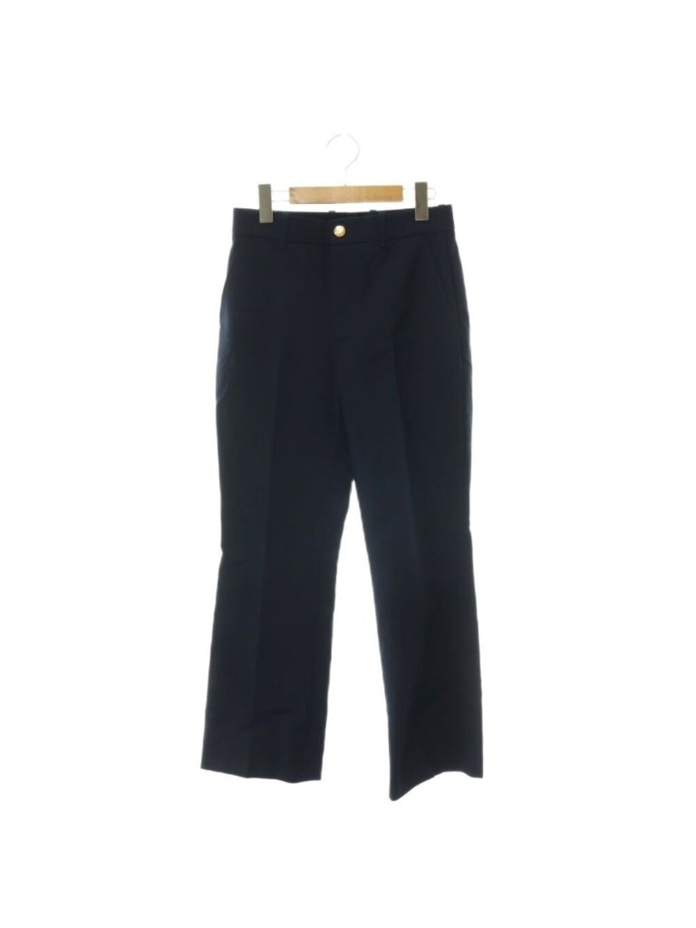 Gucci Logo Embroidery Center Crease Pants Straight Navy 38